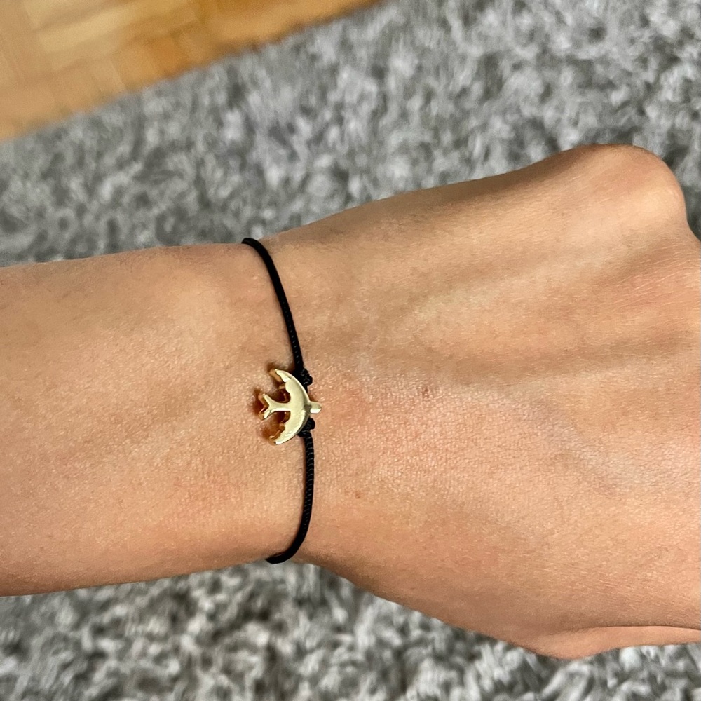 Hand made bracelet with gold bird stone